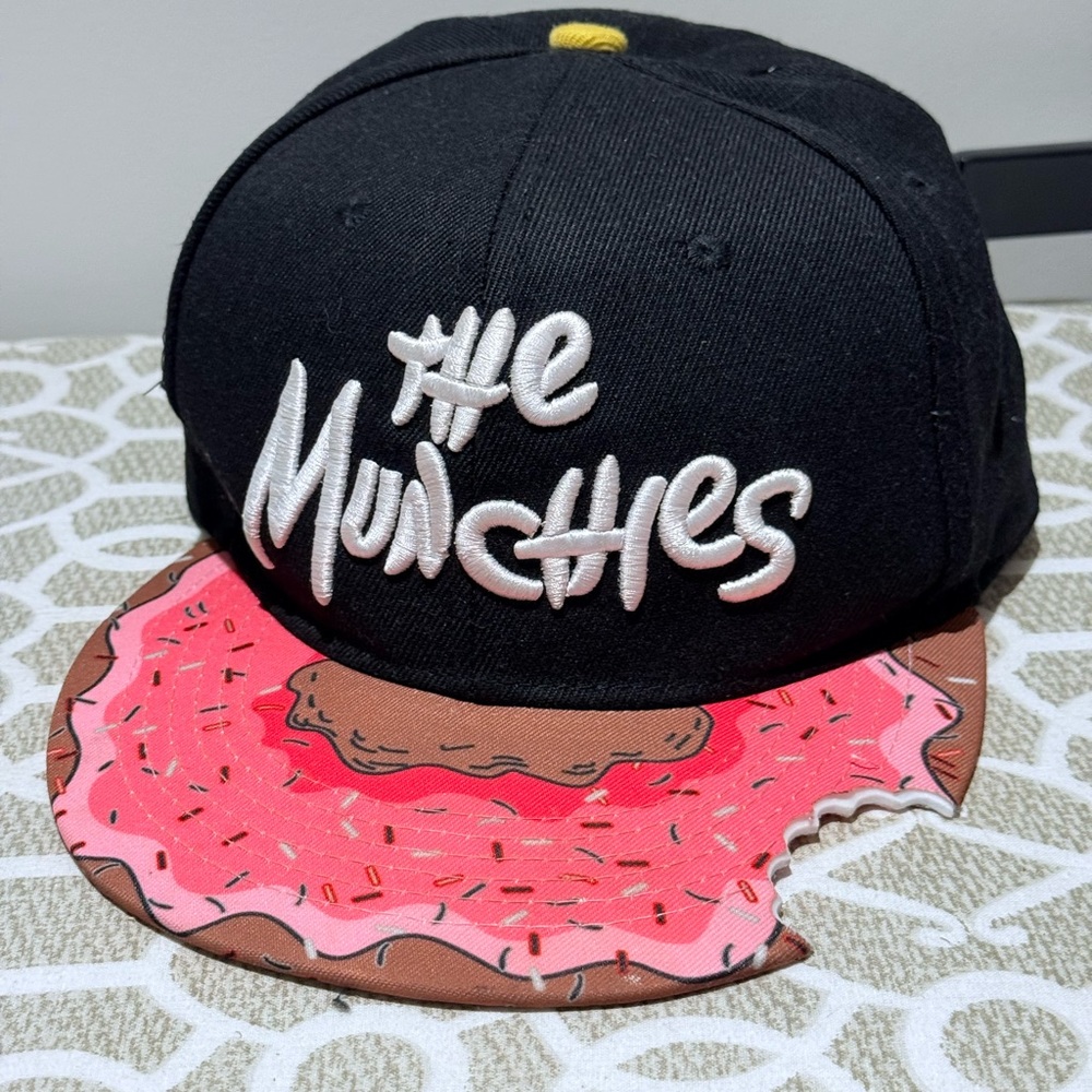 The Munchies Cayler & Sons black and pink donut snapback cap